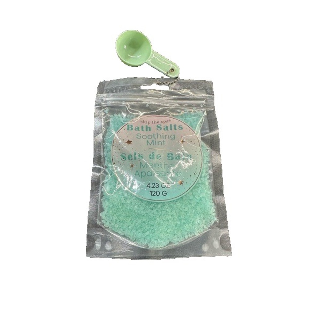 skip the spa bath salts 4.23 oz soothing mint